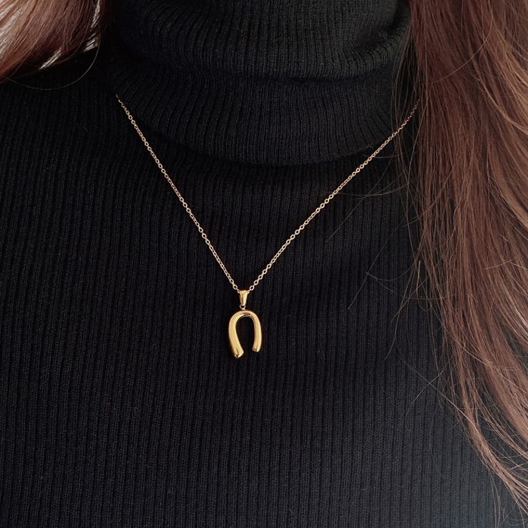 ニュアンス馬蹄ホースシューステンレスネックレス 金属アレルギー つけっぱなし | FACION | 詳細画像10 