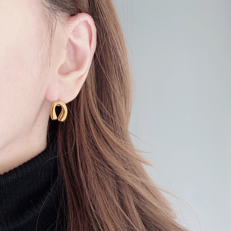 ニュアンス馬蹄ホースシューステンレスピアス アレルギー対応 レディース | FACION | 詳細画像7 