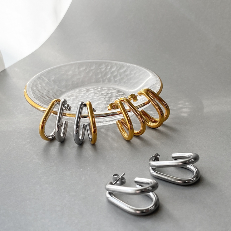 ダブルU形フープステンレスピアス レディース アレルギー対応 | FACION | 詳細画像4 