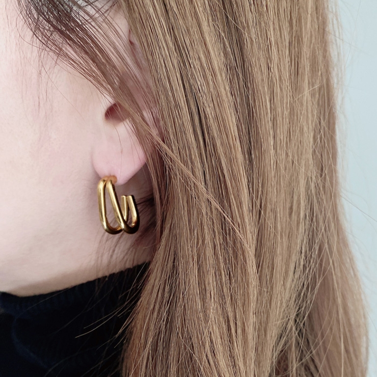 ダブルU形フープステンレスピアス レディース アレルギー対応 | FACION | 詳細画像8 