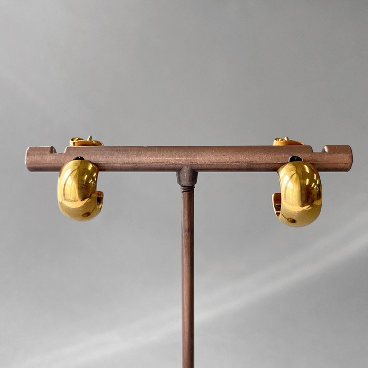 ゴールド | プランプステンレスロールフープピアス 金属アレルギー対応 アレルギー対応ピアス | FACION