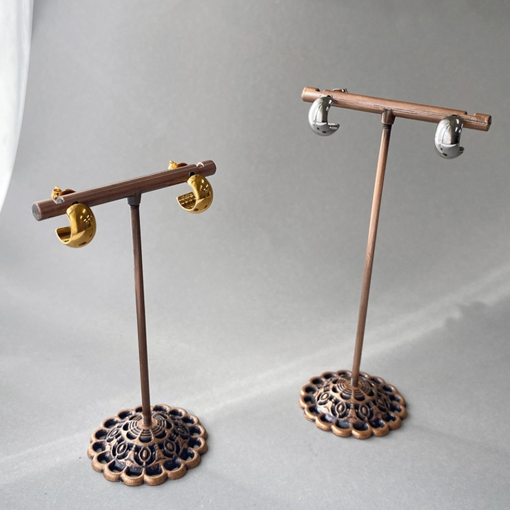 プランプステンレスロールフープピアス 金属アレルギー対応 アレルギー対応ピアス | FACION | 詳細画像2 