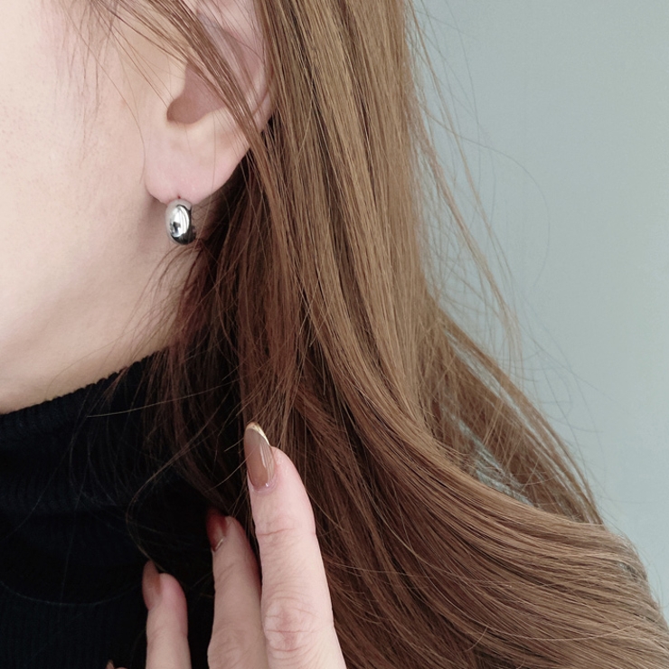 プランプステンレスロールフープピアス 金属アレルギー対応 アレルギー対応ピアス | FACION | 詳細画像8 