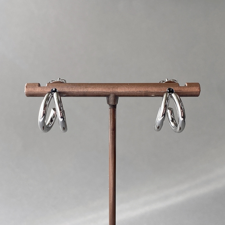 シルバー | ダブルラインフープステンレスピアス アレルギー対応 金属アレルギー対応 | FACION