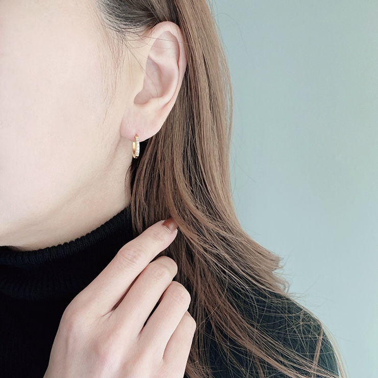 ジルコニアラインワンタッチステンレスフープピアス アレルギー対応 金属アレルギー | FACION | 詳細画像6 