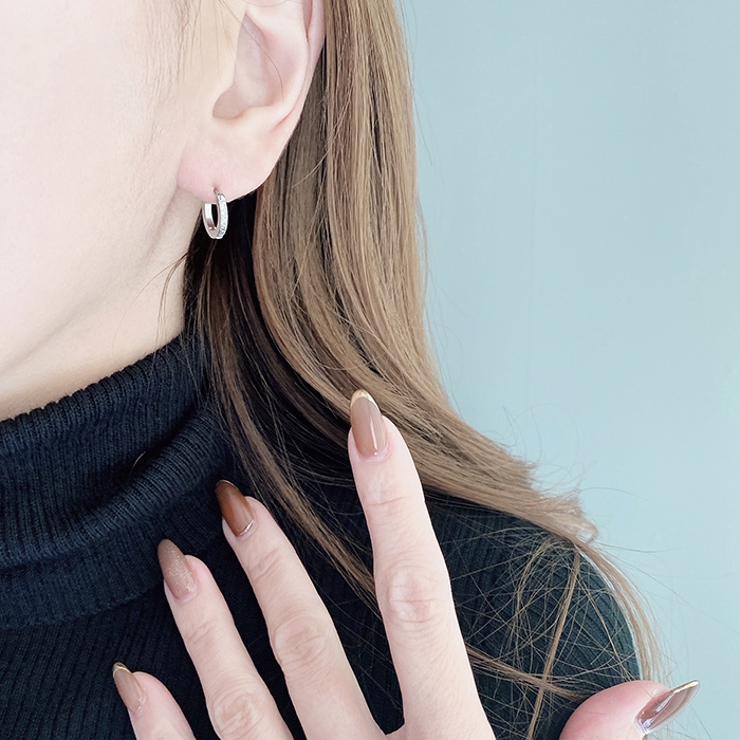 ジルコニアラインワンタッチステンレスフープピアス アレルギー対応 金属アレルギー | FACION | 詳細画像7 