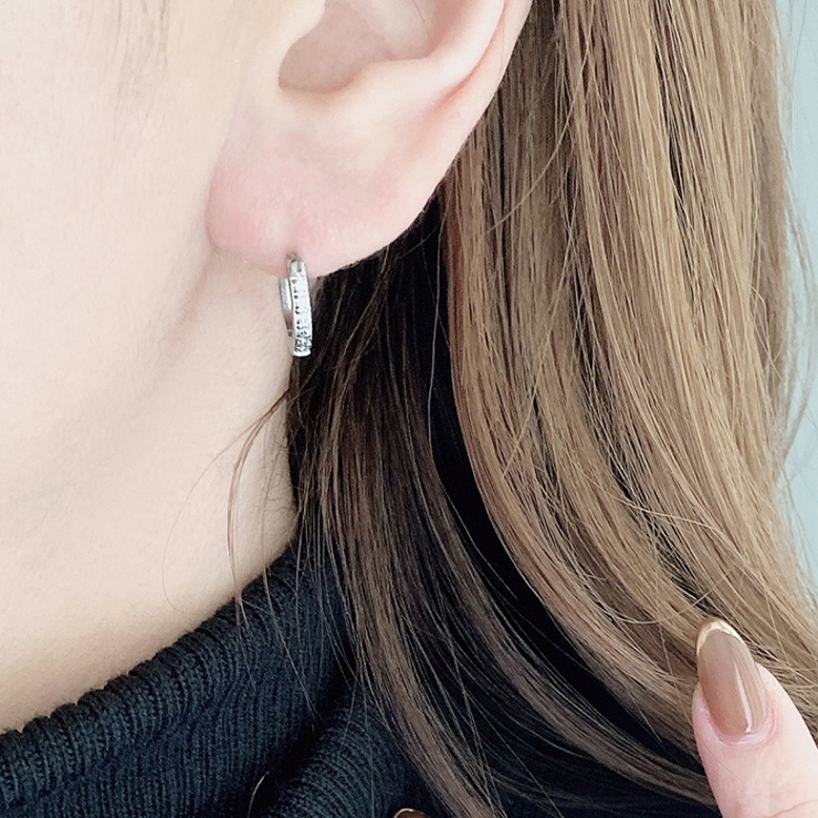 ジルコニアラインワンタッチステンレスフープピアス アレルギー対応 金属アレルギー | FACION | 詳細画像8 