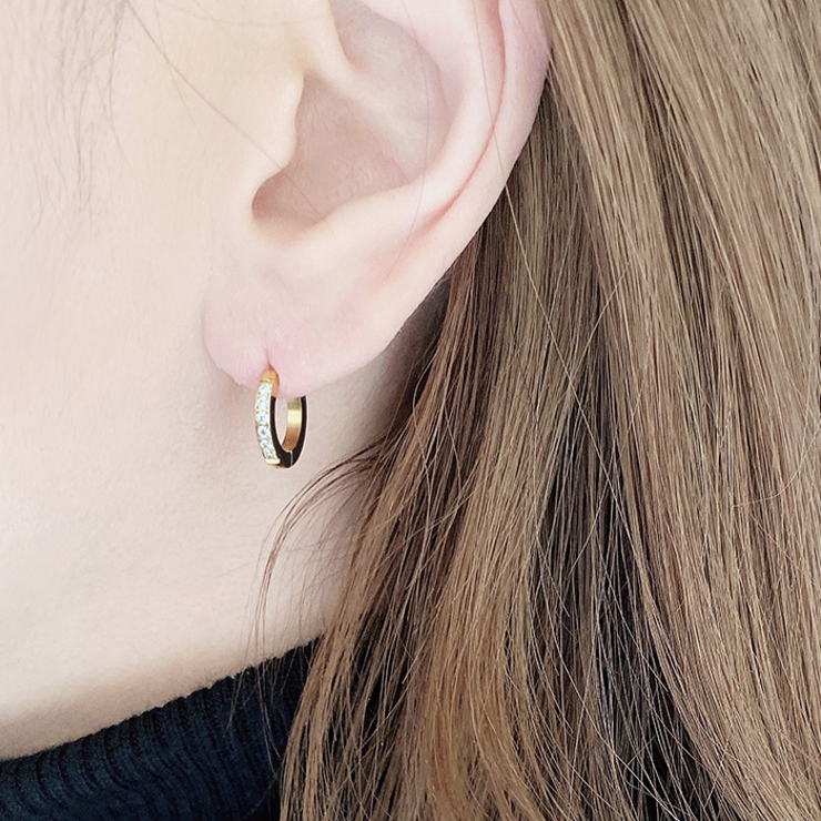 ジルコニアラインワンタッチステンレスフープピアス アレルギー対応 金属アレルギー | FACION | 詳細画像9 