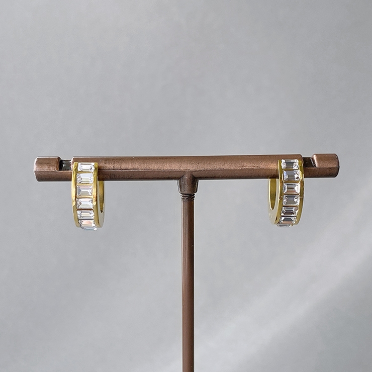 ゴールド | ジルコニアワイドワンタッチステンレスフープピアス サージカルステンレス アレルギ… | FACION