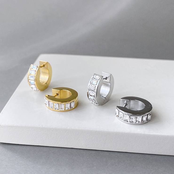 ジルコニアワイドワンタッチステンレスフープピアス サージカルステンレス アレルギ… | FACION | 詳細画像3 