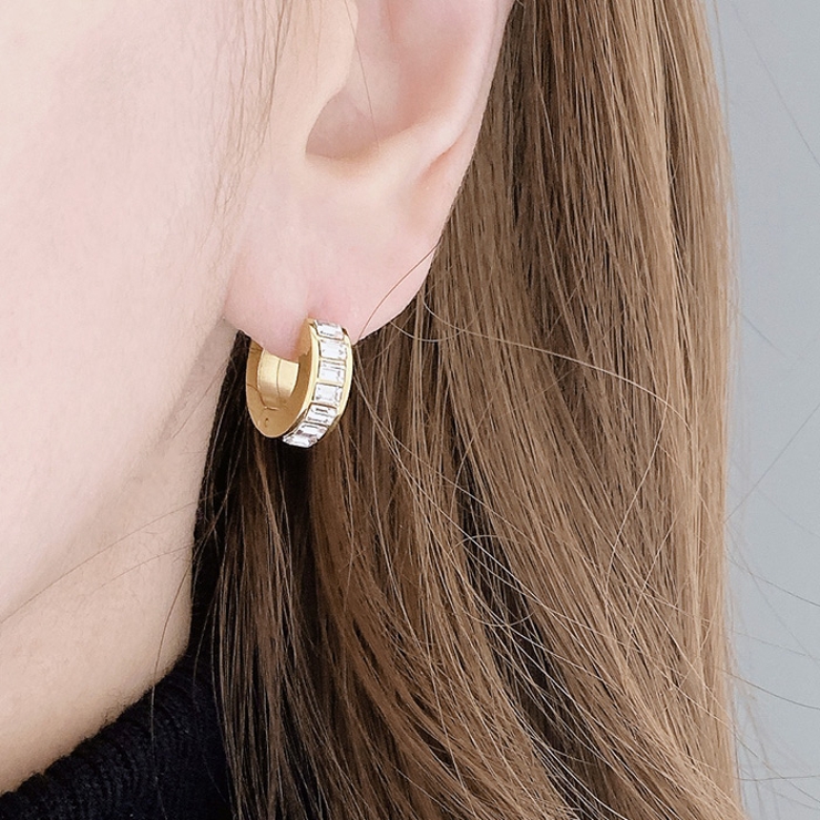 ジルコニアワイドワンタッチステンレスフープピアス サージカルステンレス アレルギ… | FACION | 詳細画像9 