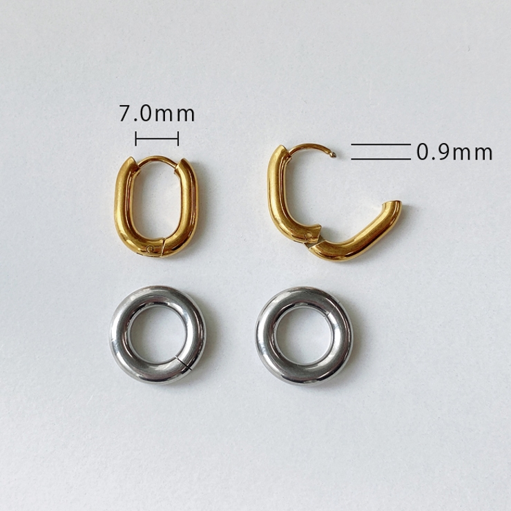 2WAYラウンドワンタッチステンレスフープピアス アレルギー対応 サージカルステ… | FACION | 詳細画像6 