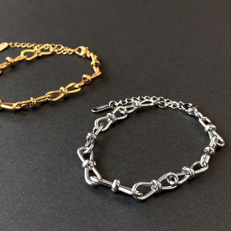リボンチェーンステンレスブレスレットサージカルステンレス アレルギー対応 つけっ… | FACION | 詳細画像1 