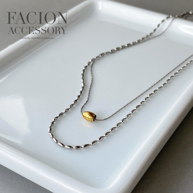 ライスボール2連ステンレスネックレス サージカルステンレス 金属アレルギー対応 | FACION | 詳細画像6 
