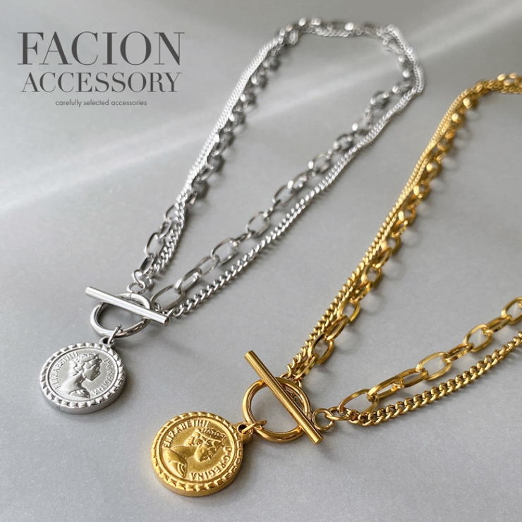 コインMIXチェーンステンレスマンテルネックレス アレルギー対応 つけっぱなし | FACION | 詳細画像3 