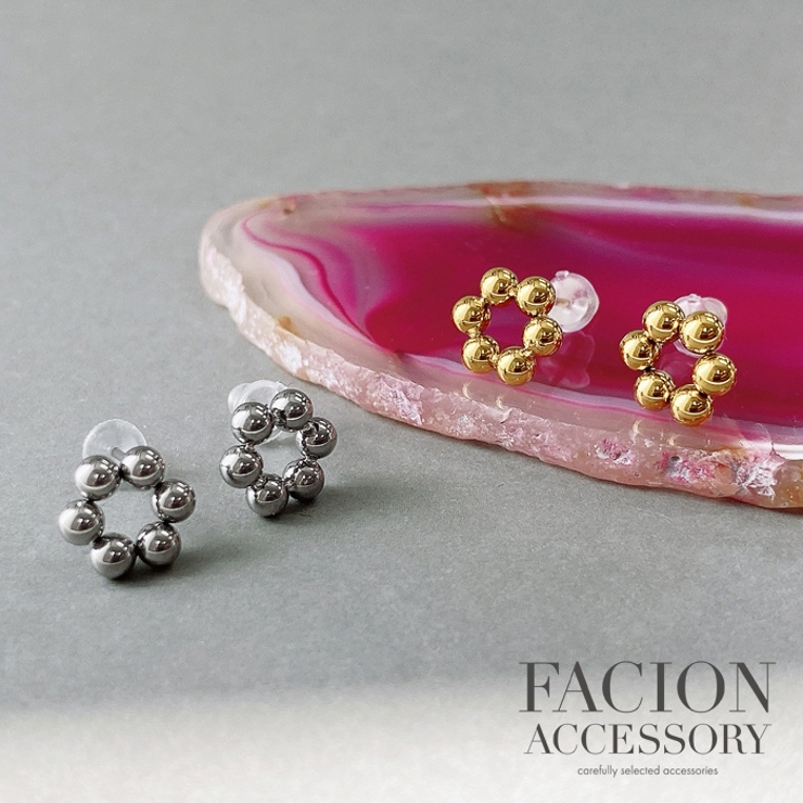 フラワーボールステンレスミニピアス 金属アレルギー対応 サージカルステンレス | FACION | 詳細画像6 