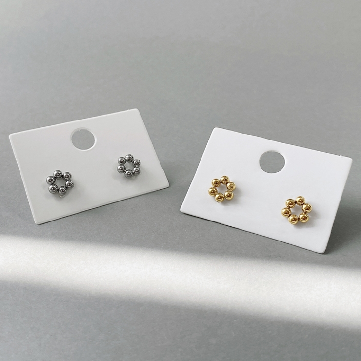 フラワーボールステンレスミニピアス 金属アレルギー対応 サージカルステンレス | FACION | 詳細画像2 