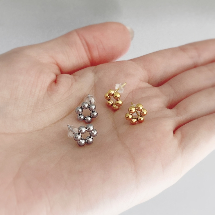 フラワーボールステンレスミニピアス 金属アレルギー対応 サージカルステンレス | FACION | 詳細画像11 