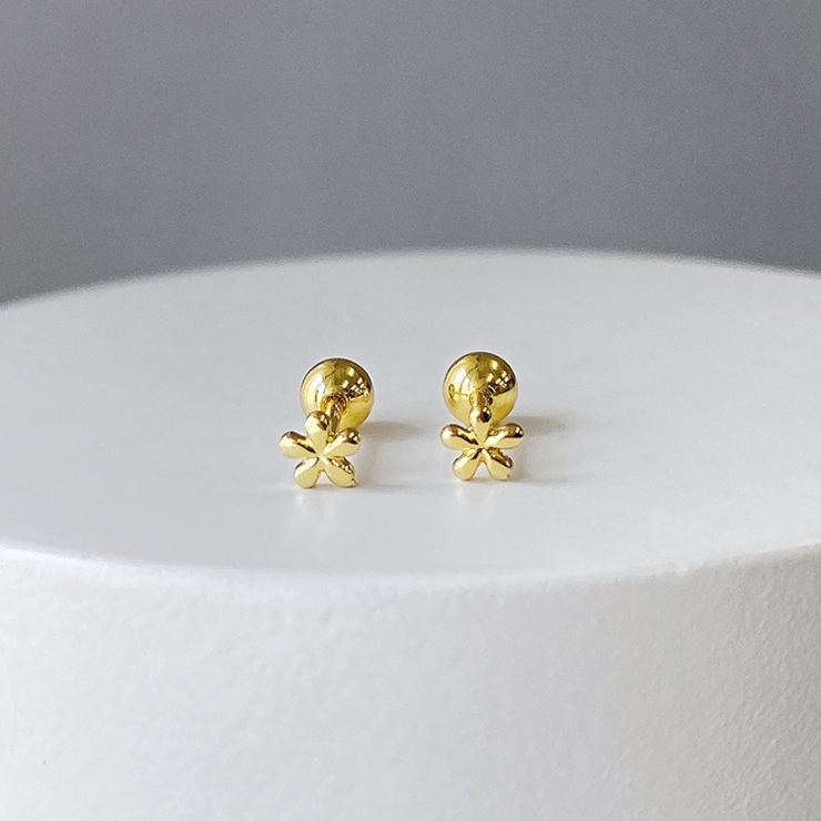 ゴールド | フラワーミニステンレスピアス サージカルステンレス 両耳用 | FACION