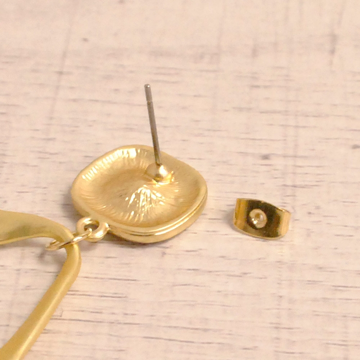 変形フレームソフトメタルピアス シルバー ゴールド | FACION | 詳細画像3 