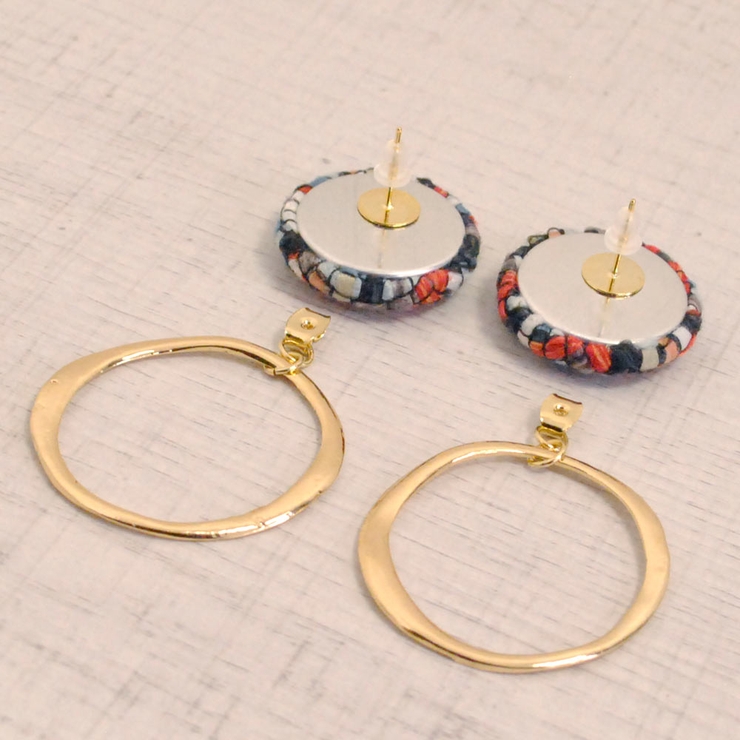 チェック編みボタン2WAYピアス アンティーク ビンテージ | FACION | 詳細画像2 