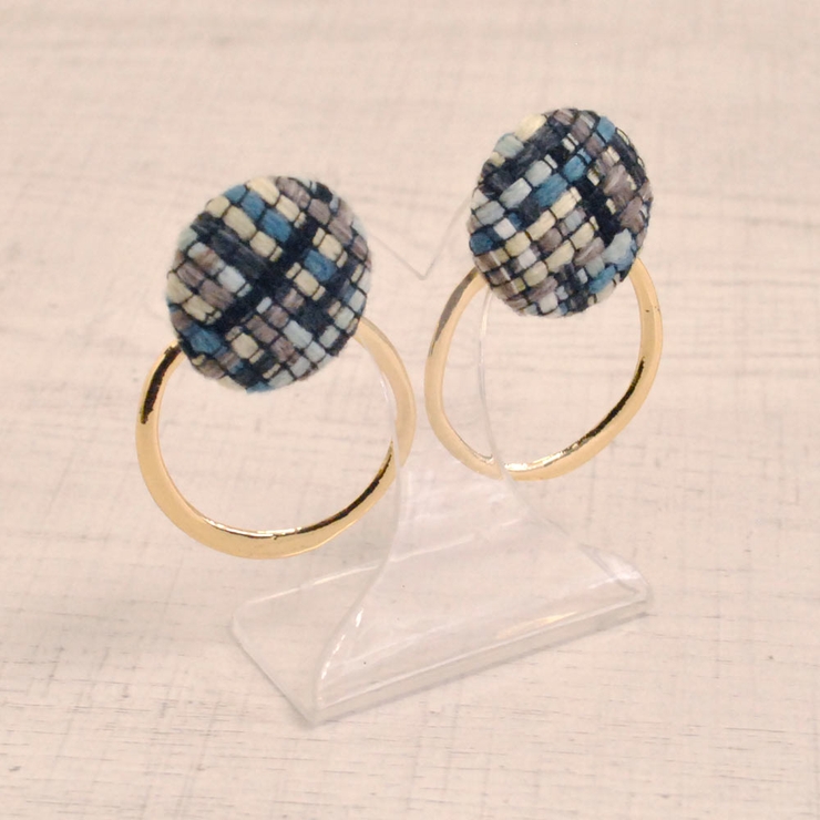 チェック編みボタン2WAYピアス アンティーク ビンテージ | FACION | 詳細画像4 