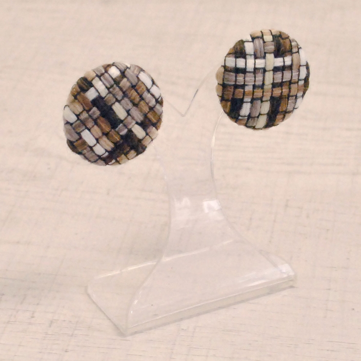 チェック編みボタン2WAYピアス アンティーク ビンテージ | FACION | 詳細画像5 