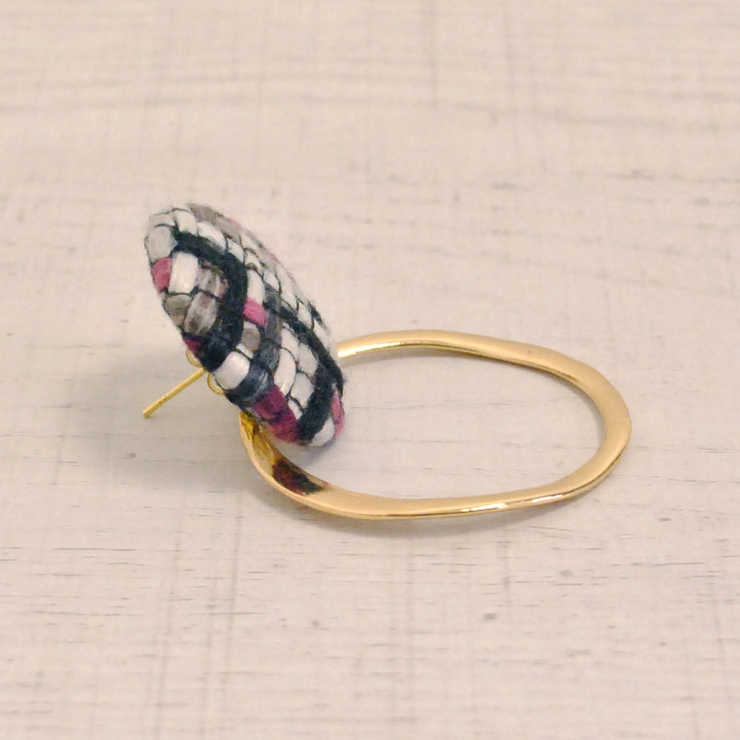 チェック編みボタン2WAYピアス アンティーク ビンテージ | FACION | 詳細画像6 