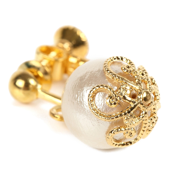 コットンパールぶらイヤリング ホワイト キスカ | FACION | 詳細画像5 