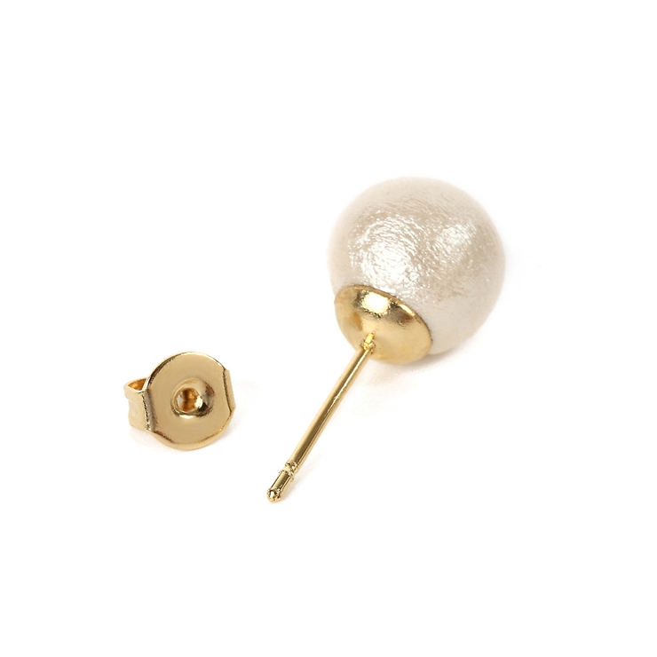 コットンパール12mmスタッドピアス 大珠 ホワイト | FACION | 詳細画像5 