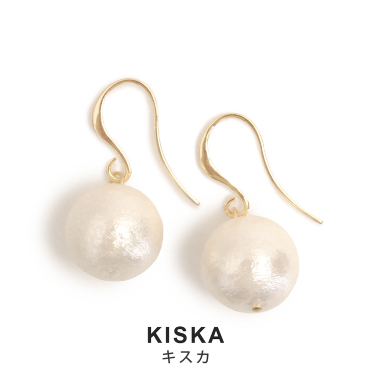 コットンパールカーブフックピアス 12mm 大珠 | FACION | 詳細画像3 