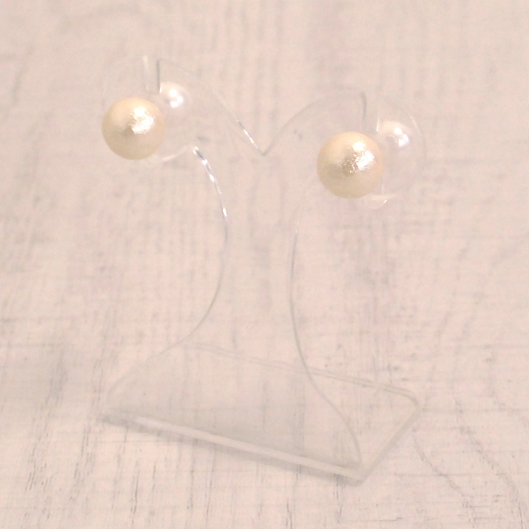 コットンパールリバーシブル樹脂イヤリング 大珠 ノンホールピアス | FACION | 詳細画像5 