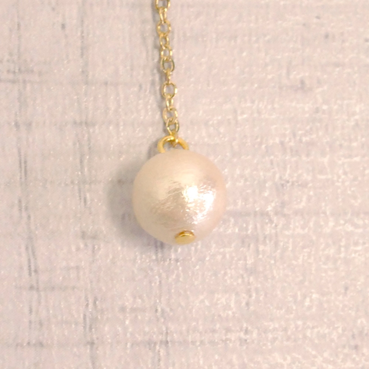 8mmコットンパールチェーン樹脂イヤリングノンホールピアス 真珠 入学式 | FACION | 詳細画像2 