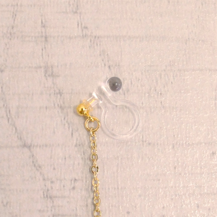 8mmコットンパールチェーン樹脂イヤリングノンホールピアス 真珠 入学式 | FACION | 詳細画像3 