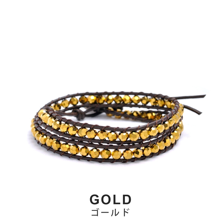 2連ビーズレザーブレス ブレスレット ラップブレス | FACION | 詳細画像2 