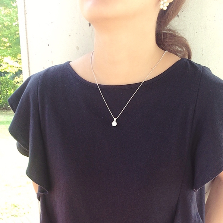 AAA大粒ジルコニア６本爪ネックレス 一粒 シルバー | FACION | 詳細画像10 