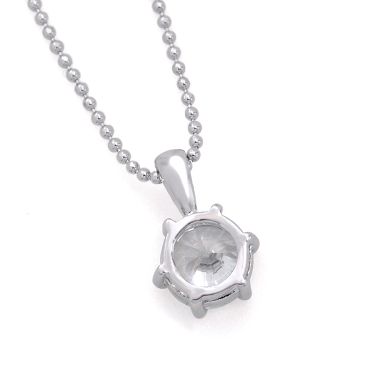 AAA大粒ジルコニア６本爪ネックレス 一粒 シルバー | FACION | 詳細画像3 