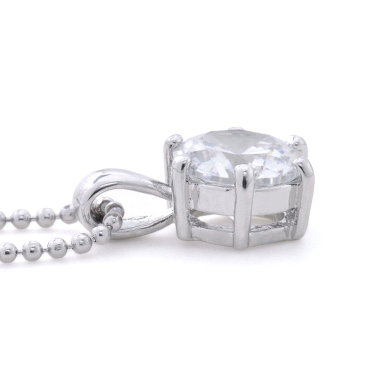 AAA大粒ジルコニア６本爪ネックレス 一粒 シルバー | FACION | 詳細画像4 