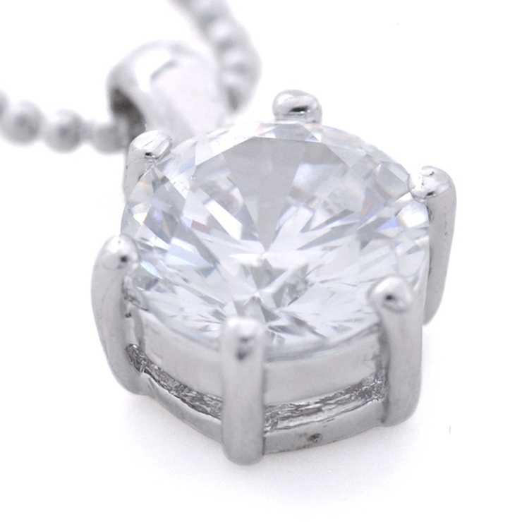 AAA大粒ジルコニア６本爪ネックレス 一粒 シルバー | FACION | 詳細画像7 