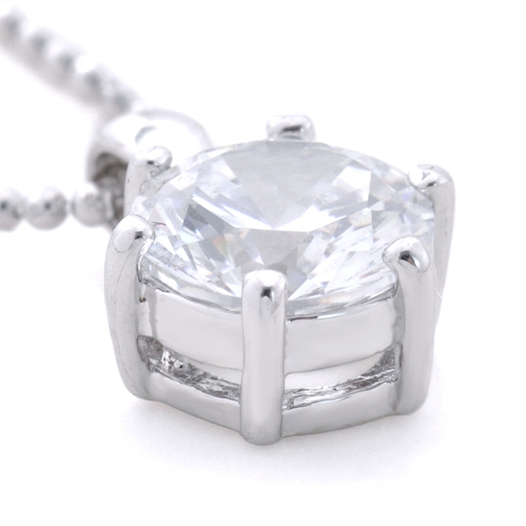 AAA大粒ジルコニア６本爪ネックレス 一粒 シルバー | FACION | 詳細画像8 