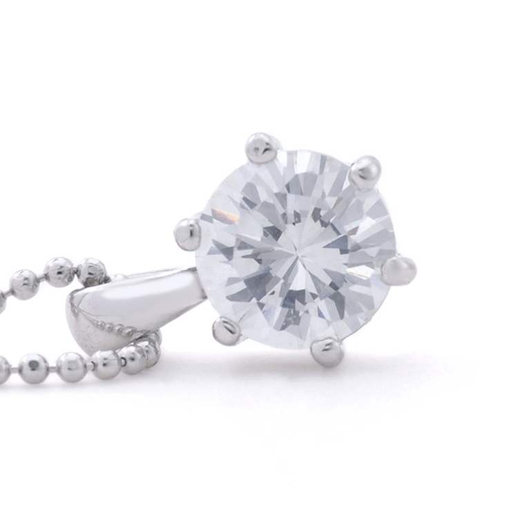 AAA大粒ジルコニア６本爪ネックレス 一粒 シルバー | FACION | 詳細画像9 