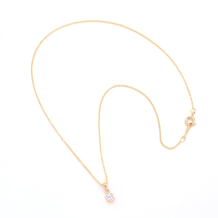 一粒ジルコニア6本爪ネックレス シルバー ゴールド | FACION | 詳細画像9 