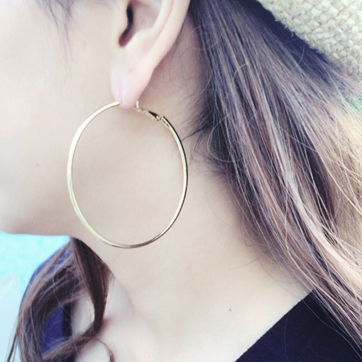 プレーンビッグフープピアス メタル シルバー | FACION | 詳細画像10 