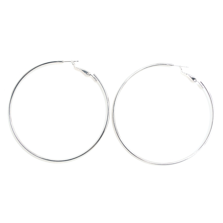 プレーンビッグフープピアス メタル シルバー | FACION | 詳細画像3 