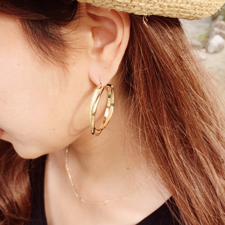 ダブルフープピアス ビッグ メタル | FACION | 詳細画像10 