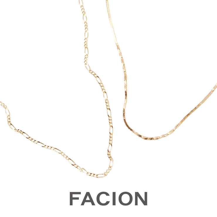 ゴールドデザインチェーンネックレス シルエット メタル | FACION | 詳細画像1 