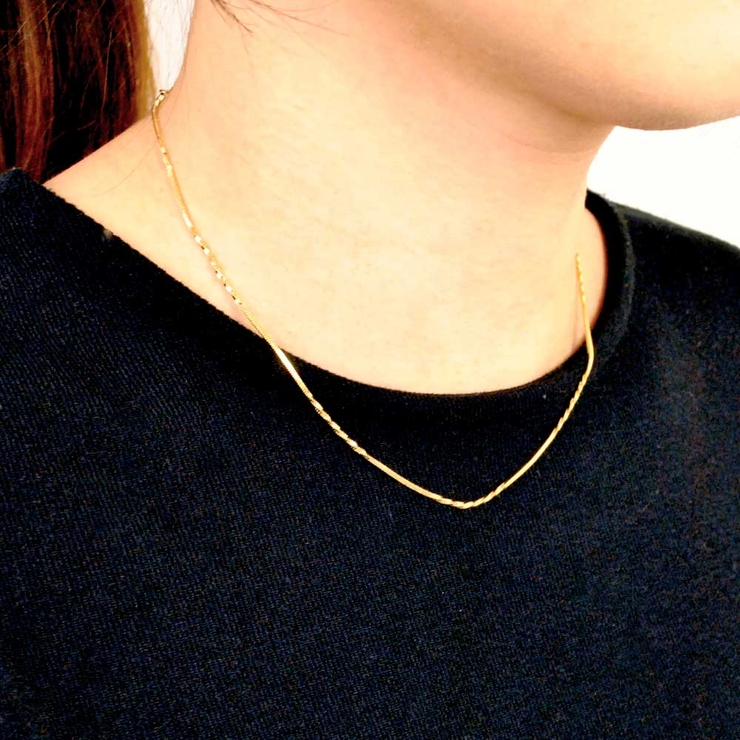 ゴールドデザインチェーンネックレス シルエット メタル | FACION | 詳細画像5 