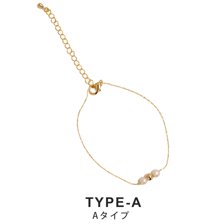 パールデザインチェーンブレスレット 華奢 スリム | FACION | 詳細画像2 