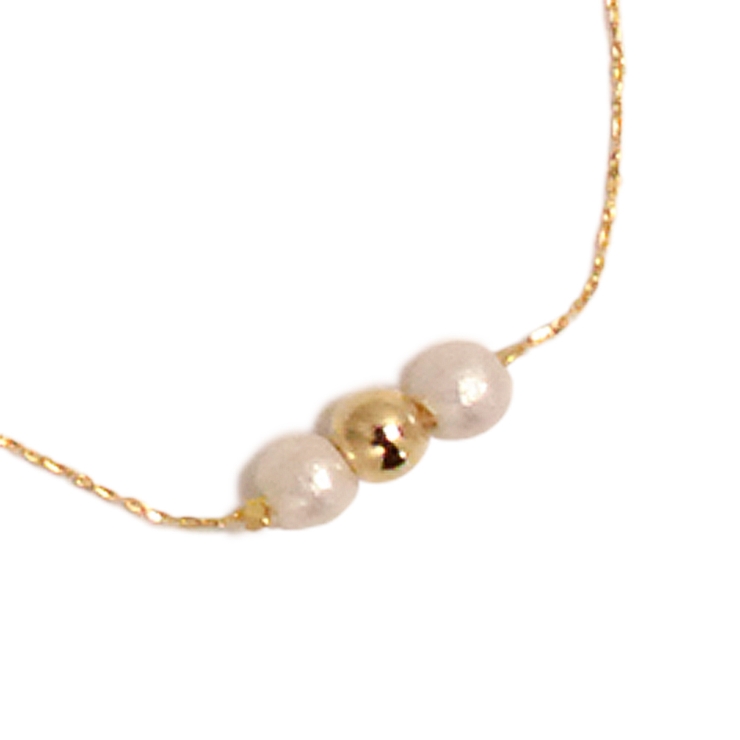 パールデザインチェーンブレスレット 華奢 スリム | FACION | 詳細画像3 