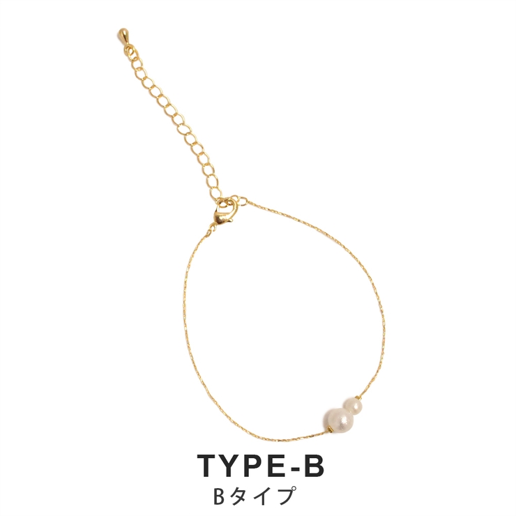 パールデザインチェーンブレスレット 華奢 スリム | FACION | 詳細画像4 